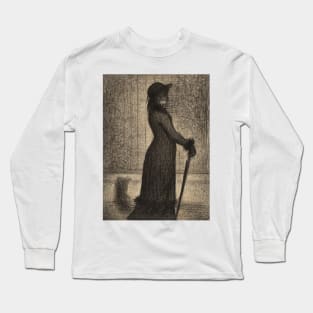 Woman Strolling by Georges-Pierre Seurat Long Sleeve T-Shirt